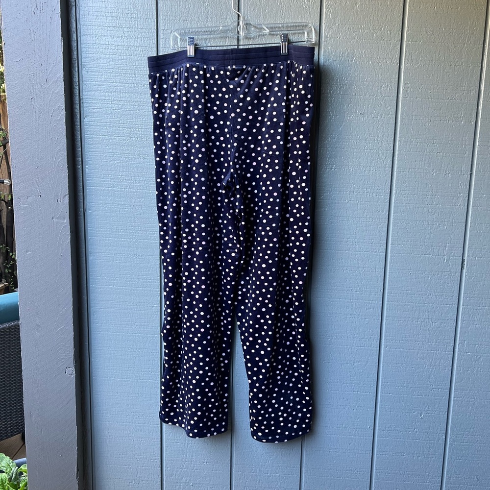 Nautica Two Piece Blue Pink Polka Dots Cozy Velour PJ Sleepwear Set Fall Winter - Picture 6 of 16